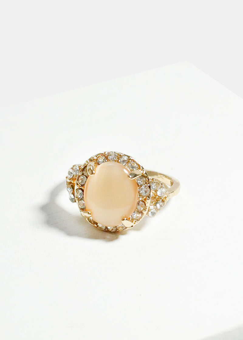 Vintage Unique Stone Ring Peach JEWELRY - Shop Miss A