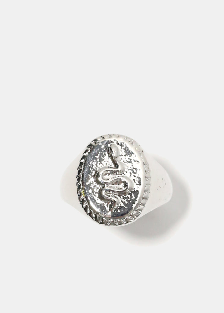 Oval Ring with Snake Silver JEWELRY - Shop Miss A