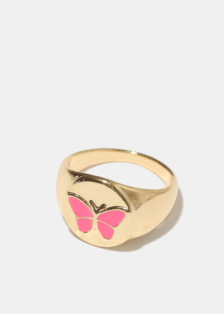 Gold Enamel Butterfly Ring 7/Pink JEWELRY - Shop Miss A