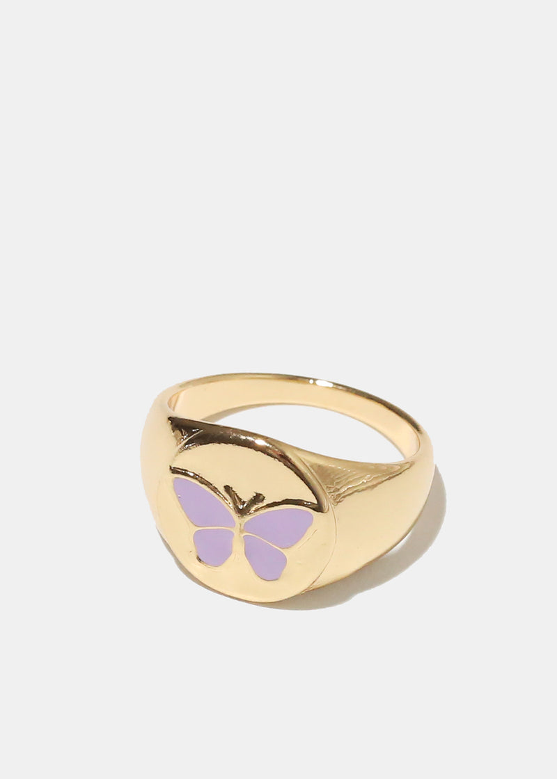 Gold Enamel Butterfly Ring – Shop Miss A