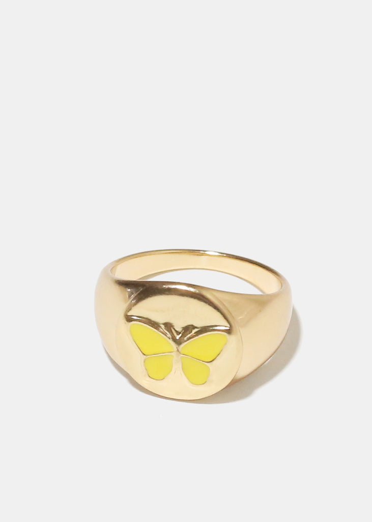 Gold Enamel Butterfly Ring 7/Yellow JEWELRY - Shop Miss A