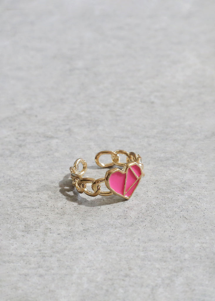 Adjustable Heart Ring G. Pink JEWELRY - Shop Miss A