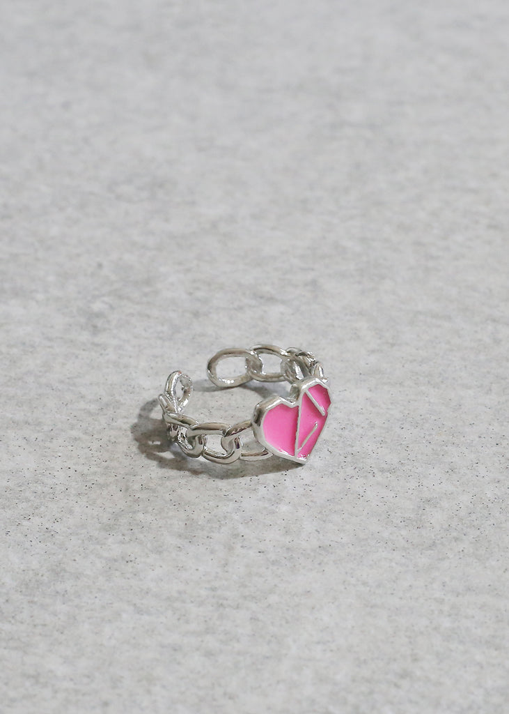Adjustable Heart Ring S. Pink JEWELRY - Shop Miss A