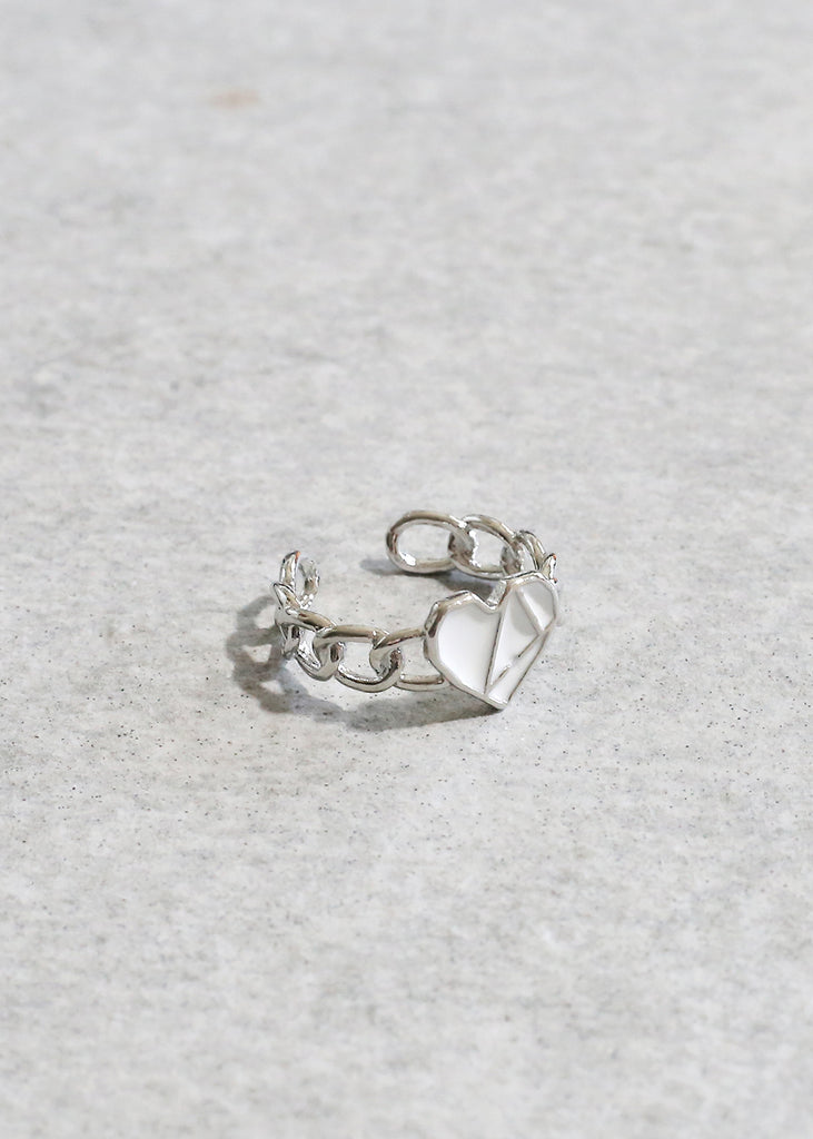 Adjustable Heart Ring S. White JEWELRY - Shop Miss A