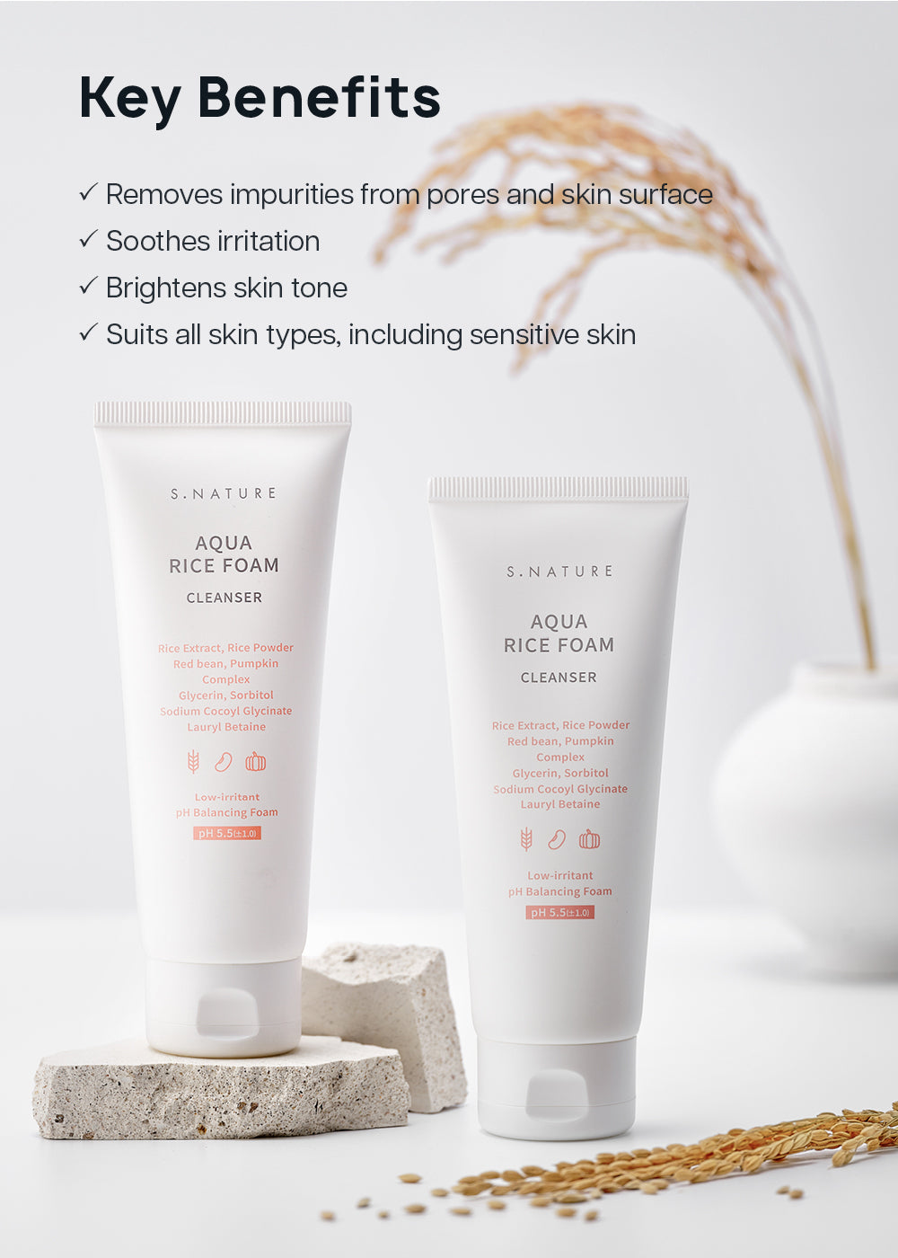 S.NATURE Aqua Rice Foam Cleanser 80ml – Shop Miss A