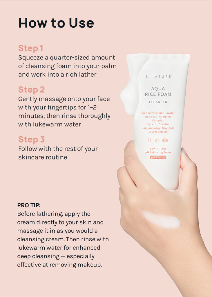 S.NATURE Aqua Rice Foam Cleanser 80ml Seoul Scandal - Shop Miss A