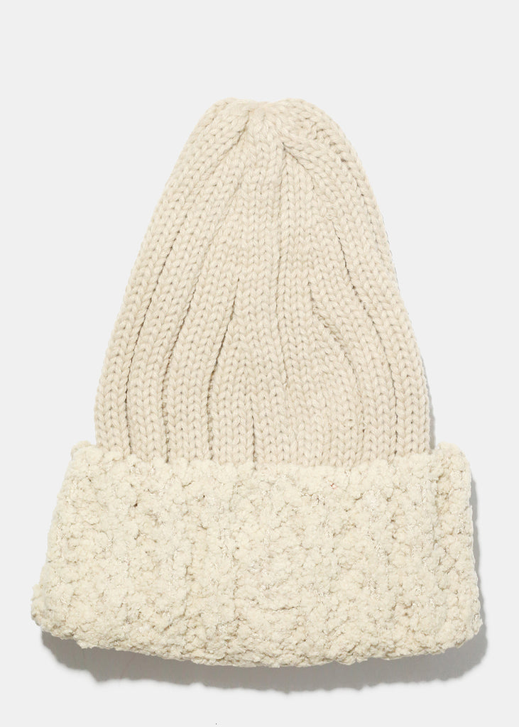 Winter Knit Beanie Beige ACCESSORIES - Shop Miss A