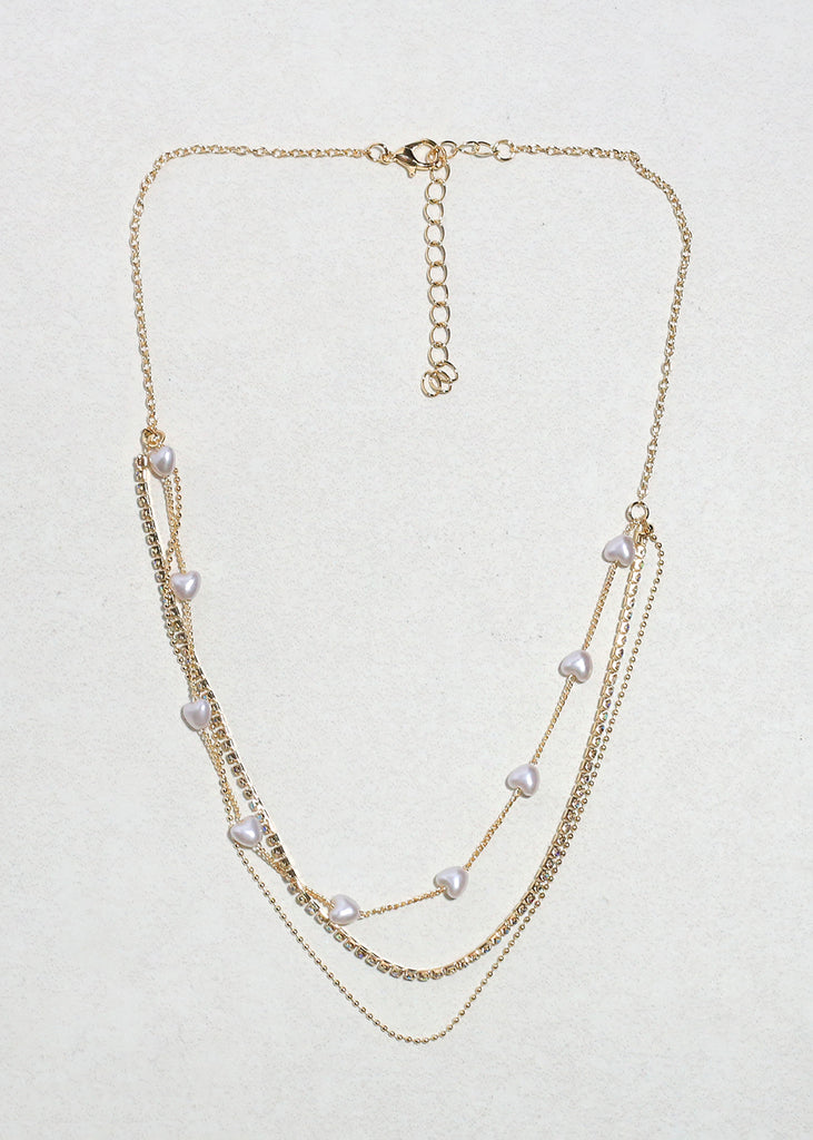 Twinkle Hearts Necklace Gold JEWELRY - Shop Miss A