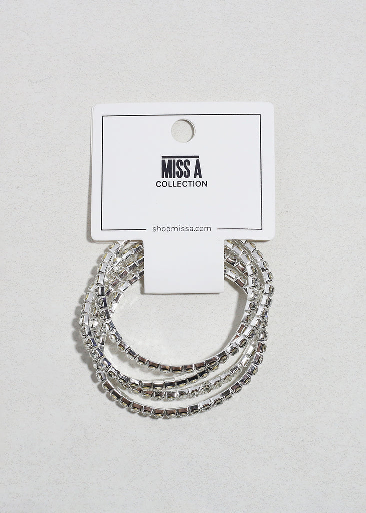 4 PC Rhinestone Bracelet Set Silver JEWELRY - Shop Miss A