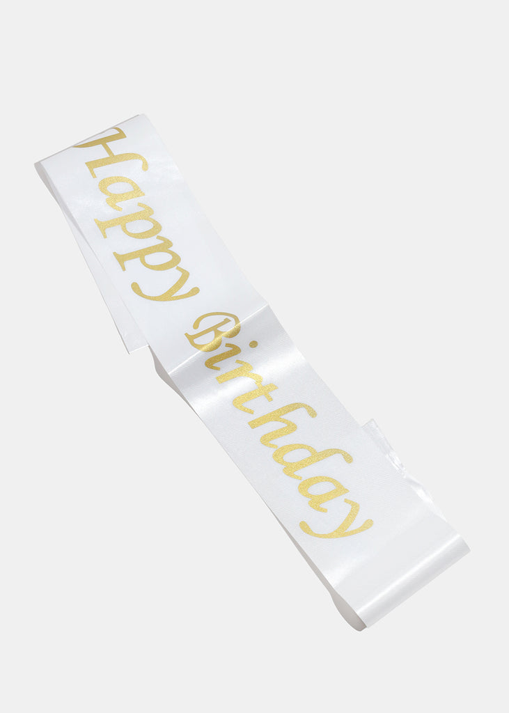 Happy Birthday Sash White ACCESSORIES - Shop Miss A