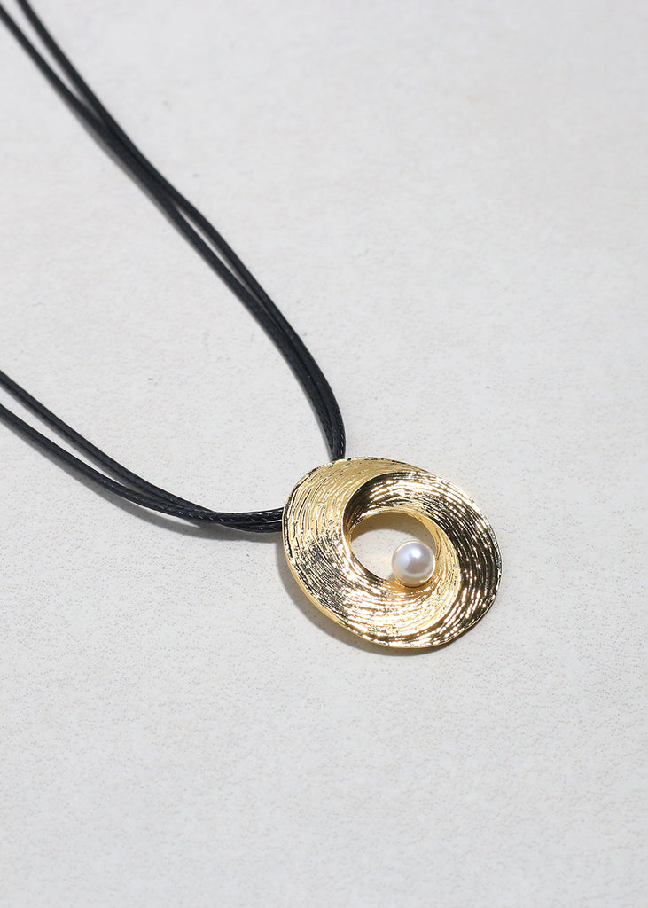 Golden Swirl Pearl Pendant Necklace JEWELRY - Shop Miss A