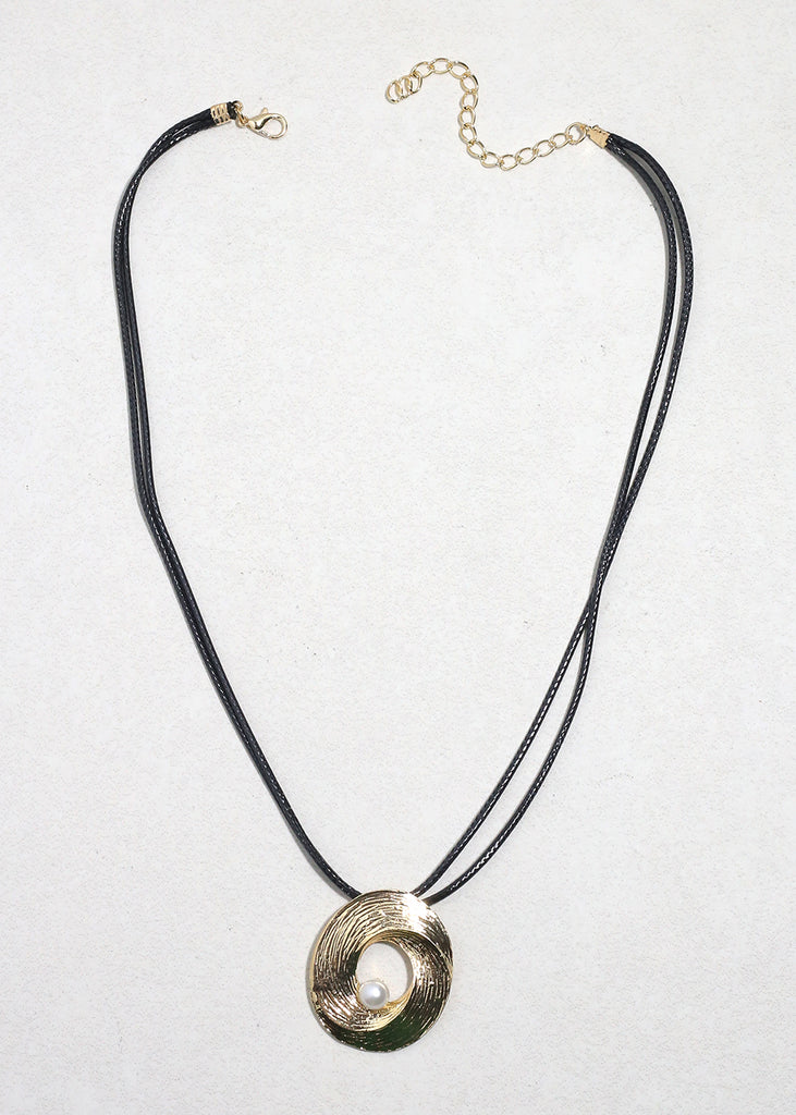 Golden Swirl Pearl Pendant Necklace JEWELRY - Shop Miss A
