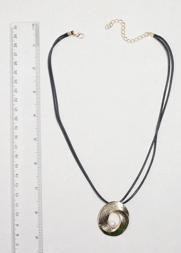 Golden Swirl Pearl Pendant Necklace JEWELRY - Shop Miss A