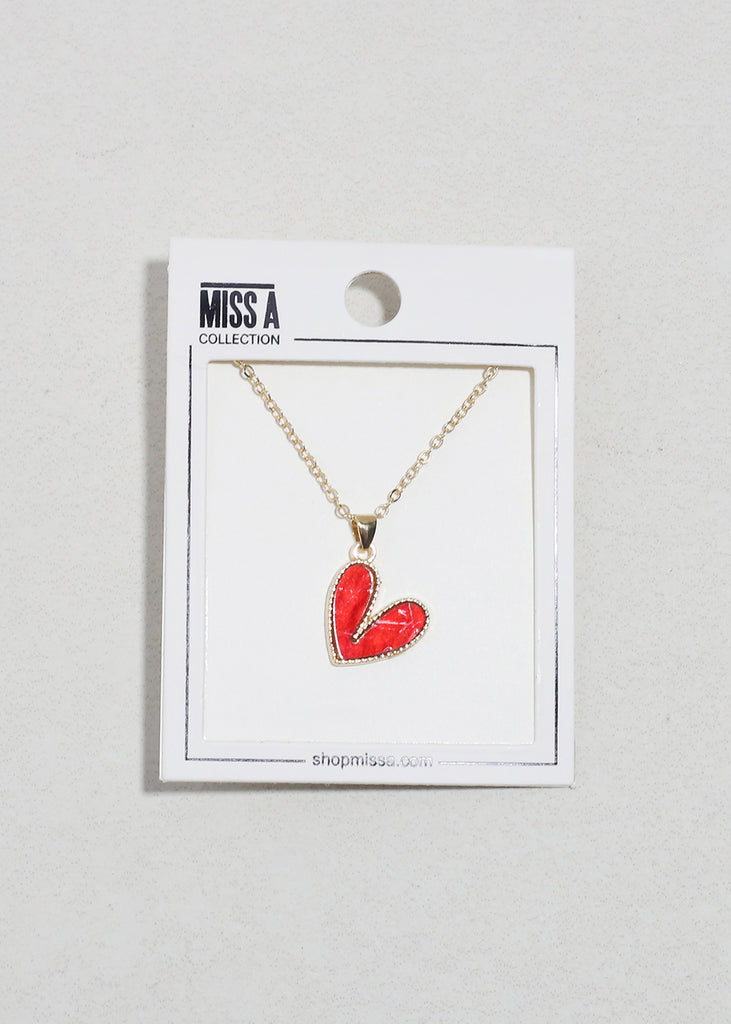 Sweetheart Necklace Gold/Red JEWELRY - Shop Miss A