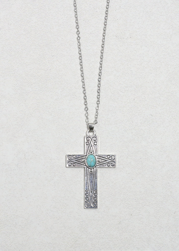 Boho Turquoise Pendant Necklaces Cross JEWELRY - Shop Miss A