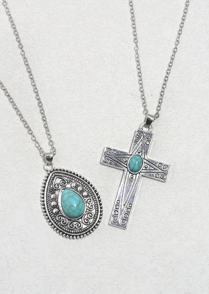 Boho Turquoise Pendant Necklaces JEWELRY - Shop Miss A