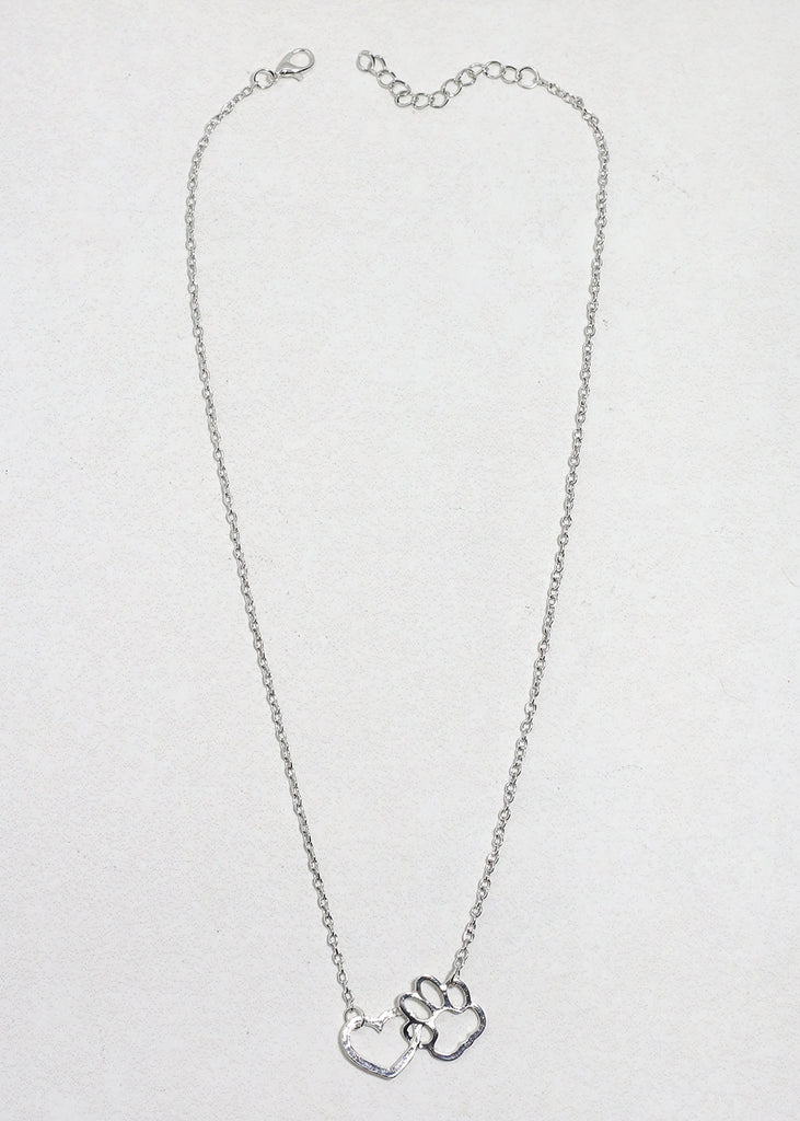 Heart & Paw Print Necklace JEWELRY - Shop Miss A