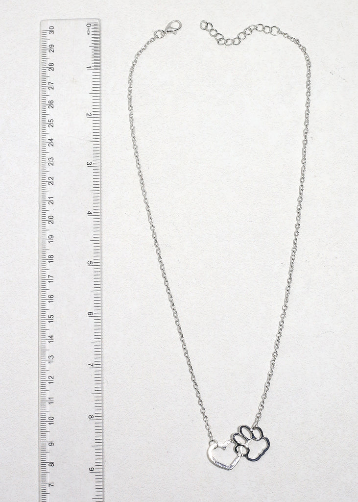 Heart & Paw Print Necklace JEWELRY - Shop Miss A