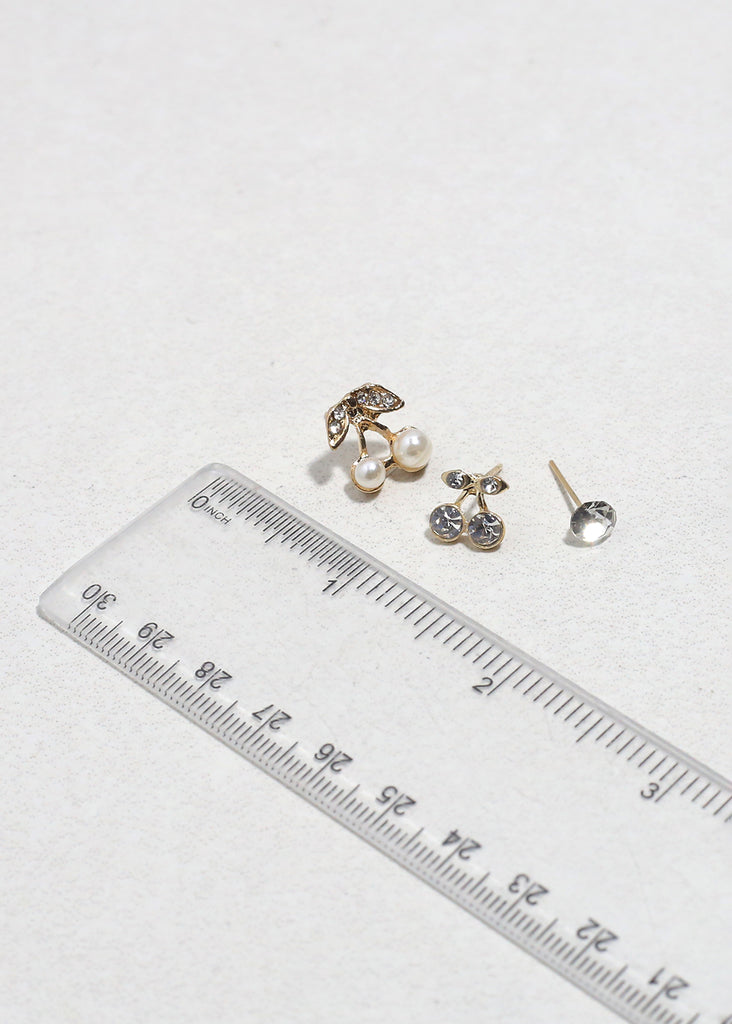 Sweet Cherry Stud Trio JEWELRY - Shop Miss A