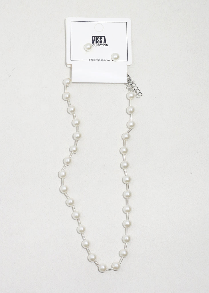 Everly Pearl Set Silver JEWELRY - Shop Miss A