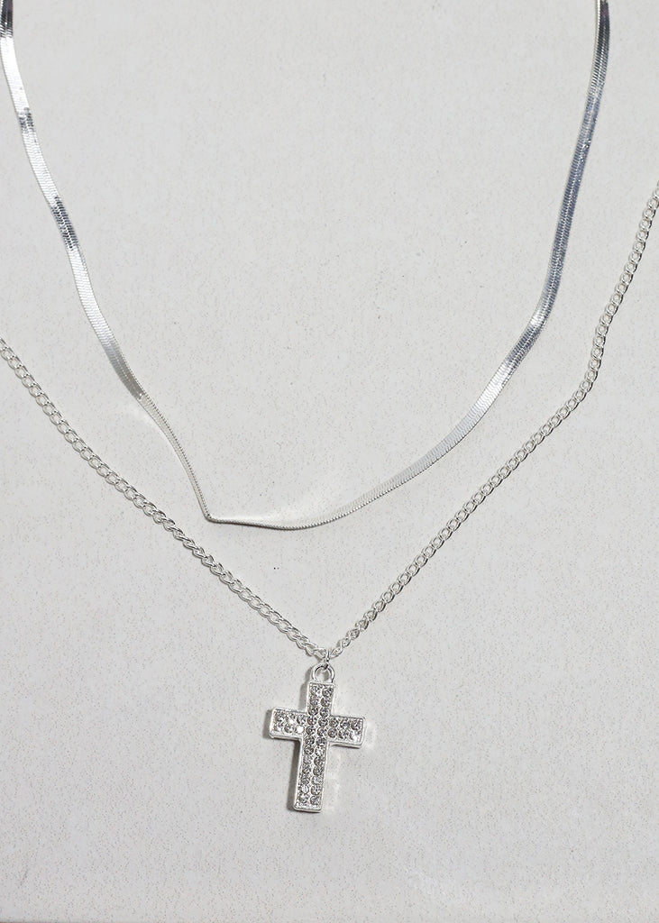 The Lumière Cross Necklace Silver JEWELRY - Shop Miss A