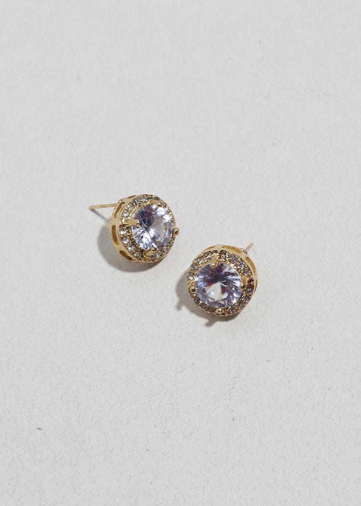 Round Halo Stud Earrings JEWELRY - Shop Miss A