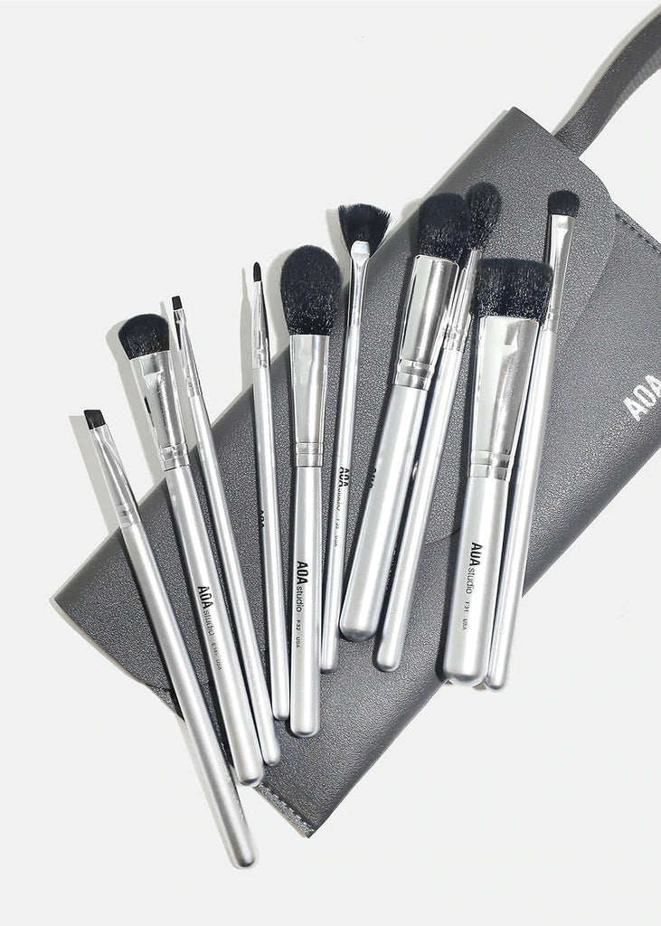 10-Piece Silver Brush Set  COSMETICS - Shop Miss A