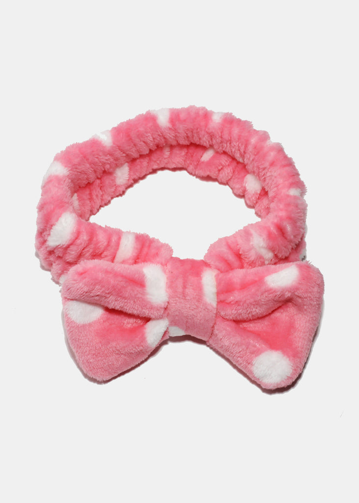 AOA Soft + Plush Headband Pink Polka Dot HAIR - Shop Miss A