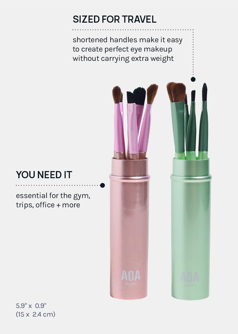 AOA 5 Piece Travel Brush Set + Case – Shop Miss A