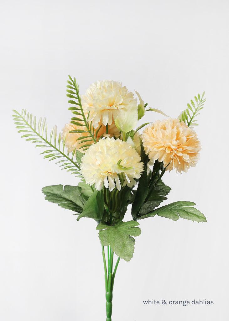 Official Key Items Artificial Flowers - White & Orange Dahlias  LIFE - Shop Miss A