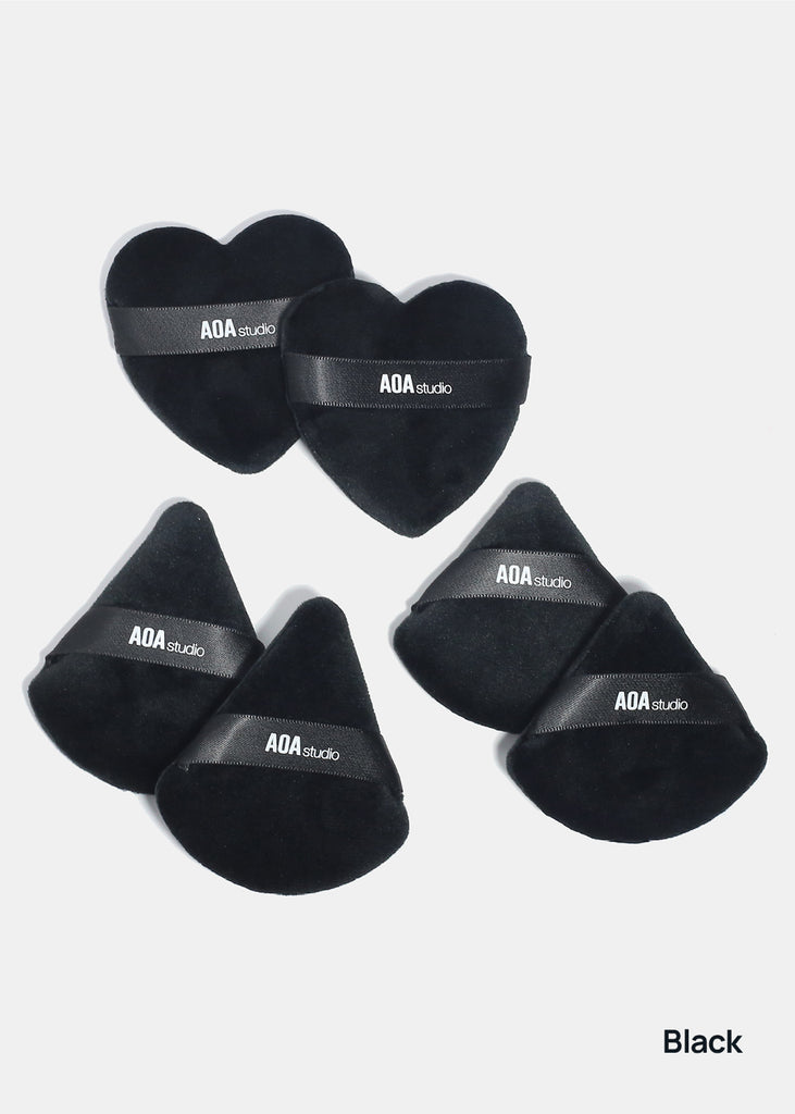 AOA Velvet Puffs - 6 Pc Mixed Shape Set Black COSMETICS - Shop Miss A