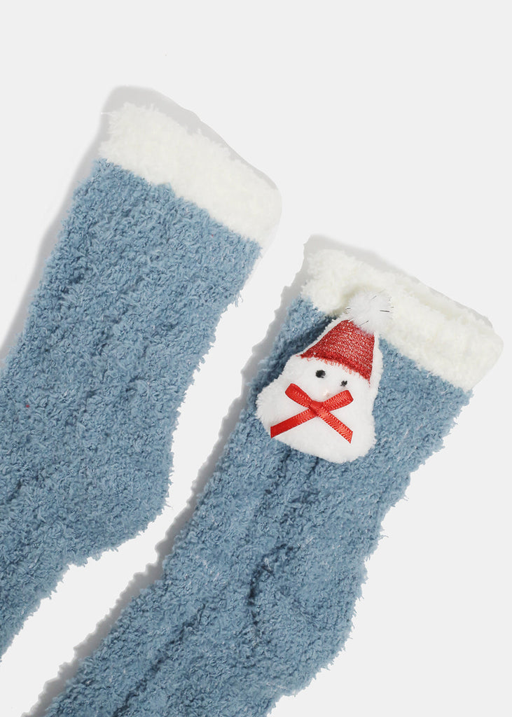 Miss A Christmas Fuzzy Socks - Plush Snowman  ACCESSORIES - Shop Miss A