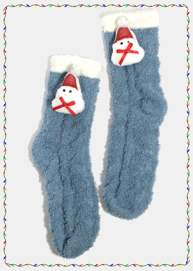 Miss A Christmas Fuzzy Socks - Plush Snowman  ACCESSORIES - Shop Miss A