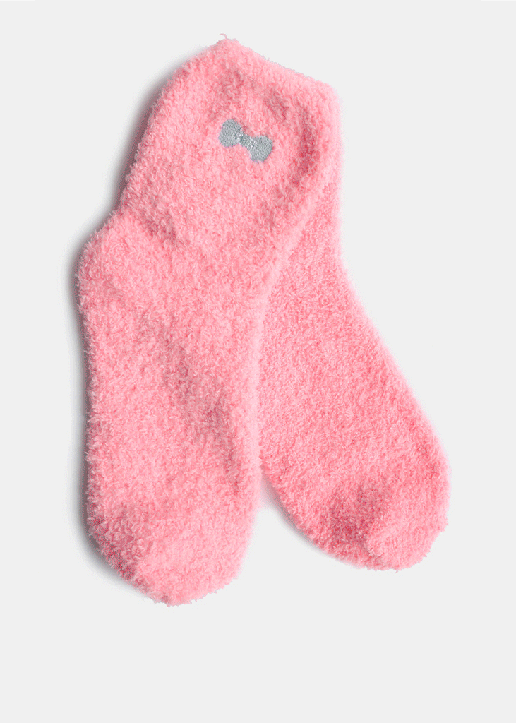 Fuzzy Socks with Bow  ACCESSORIES - Shop Miss A