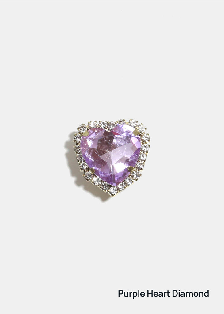 Miss A Luxe Decorative Charm – Diamonds Purple Heart Diamond ACCESSORIES - Shop Miss A