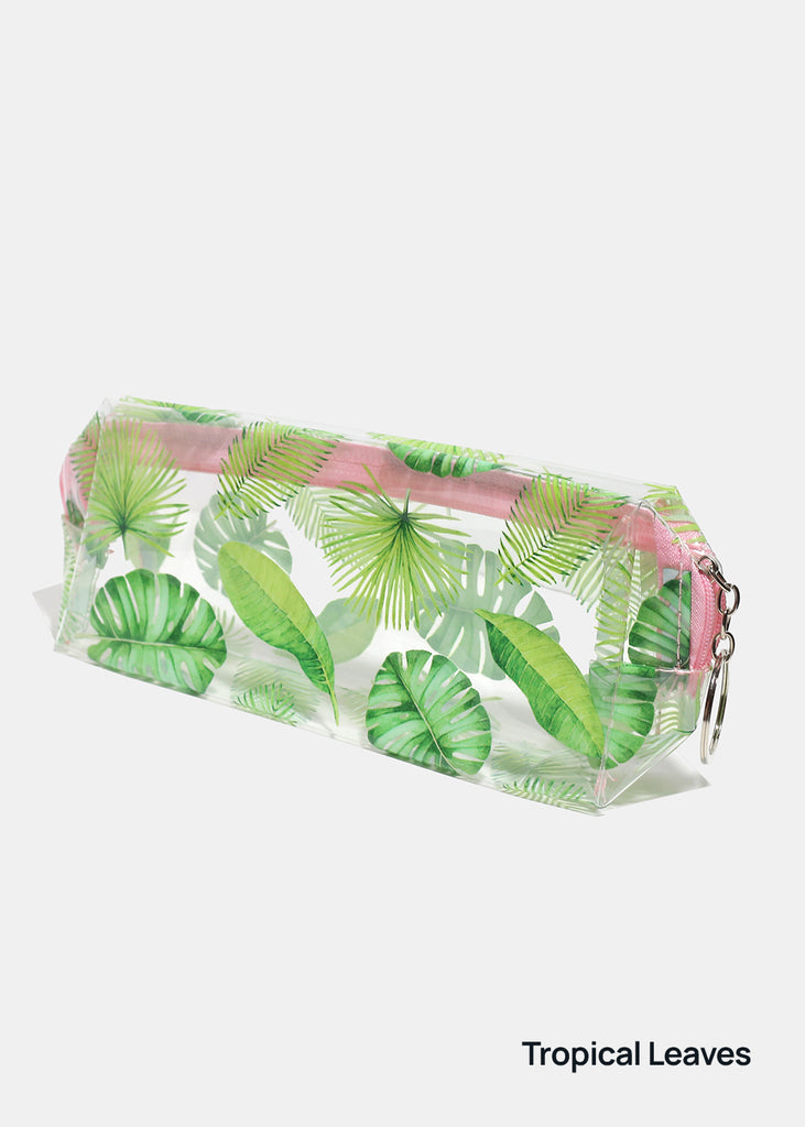 a2o Lab Makeup Pouch - Clear Tropical Leaves ACCESSORIES - Shop Miss A