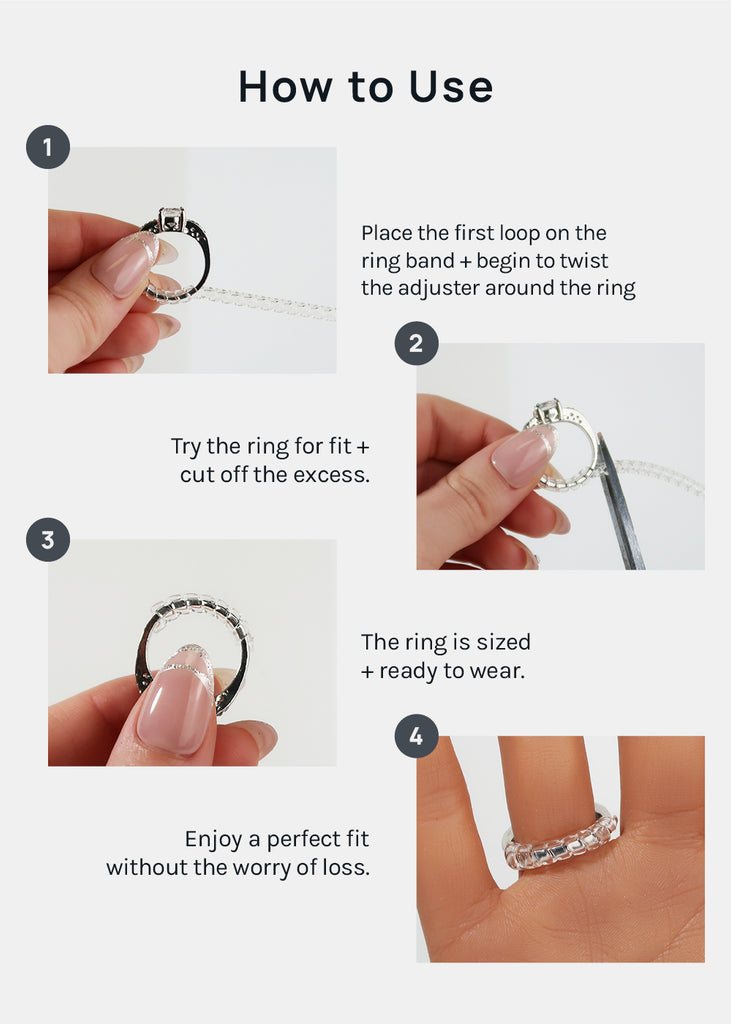 9k Solid White Gold Ring Size Adjuster Premium Polished Ring Clip to Reduce Ring  Size 375 White Gold Ring Size Resizer Ring Adjuster - Etsy