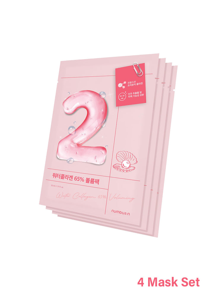 numbuzin No. 2 Water Collagen 65% Voluming Sheet Mask 4 Mask Set Seoul Scandal - Shop Miss A