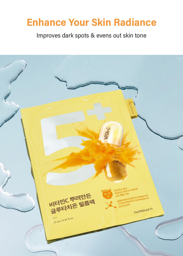 numbuzin No. 5+ Glutathione Vitamin Sheet Mask Seoul Scandal - Shop Miss A