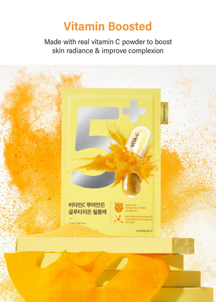 numbuzin No. 5+ Glutathione Vitamin Sheet Mask Seoul Scandal - Shop Miss A