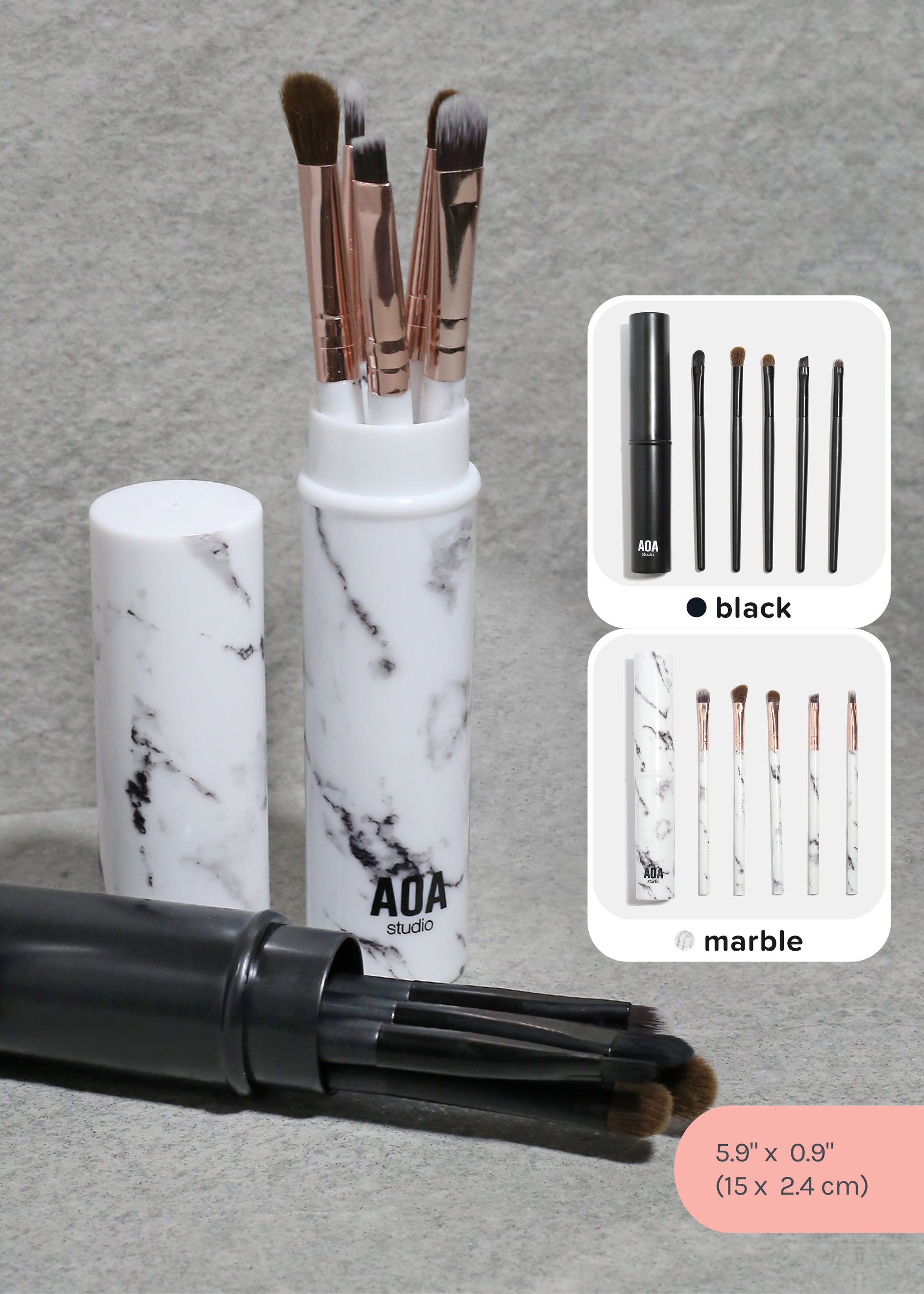 AOA 5PC Travel Brush Set Case