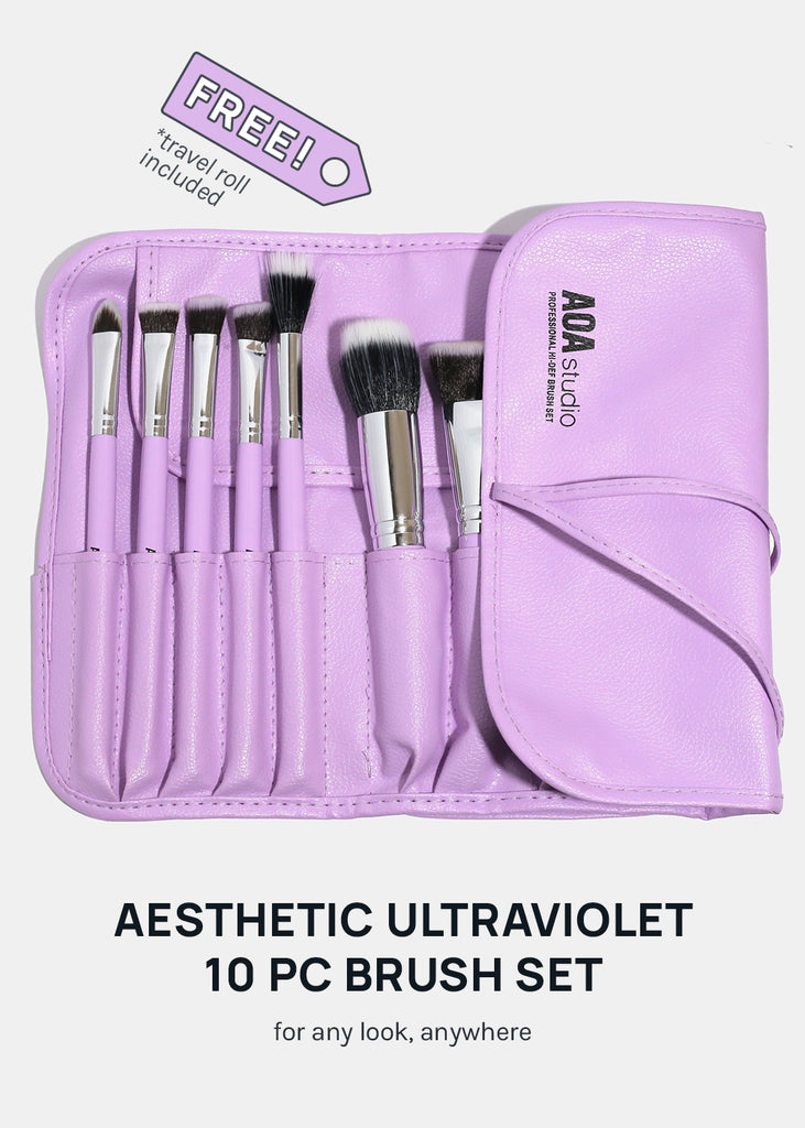 AOA UltraViolet Contour Brush Set + Brush Roll  COSMETICS - Shop Miss A