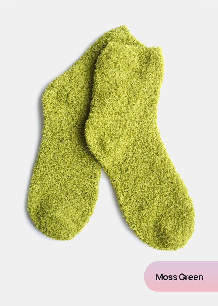 Warm and Fuzzy Winter Socks Moss Green ACCESSORIES - Shop Miss A