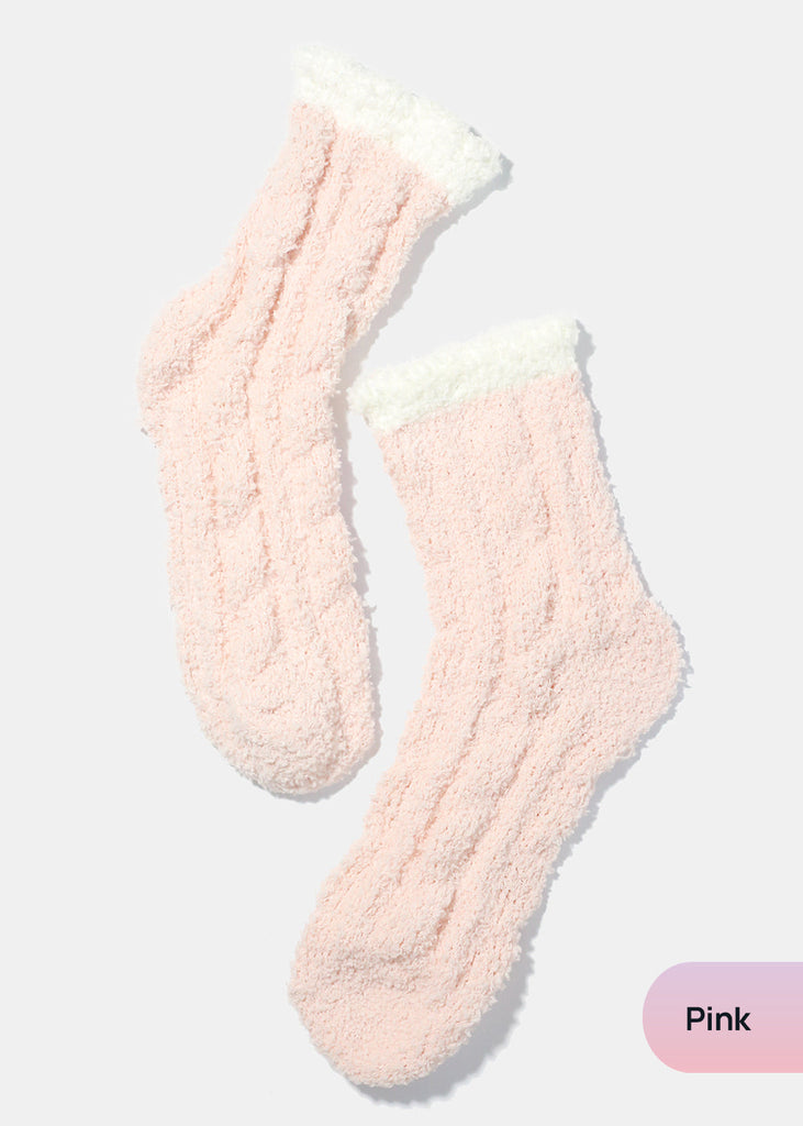 Miss A Winter Fuzzy Socks Pink ACCESSORIES - Shop Miss A