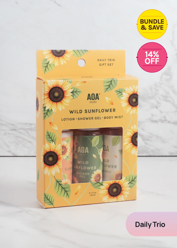 AOA Lotion, Shower Gel & Body Mist - Wild Sunflower I Want All (Save 14%!) Skincare - Shop Miss A