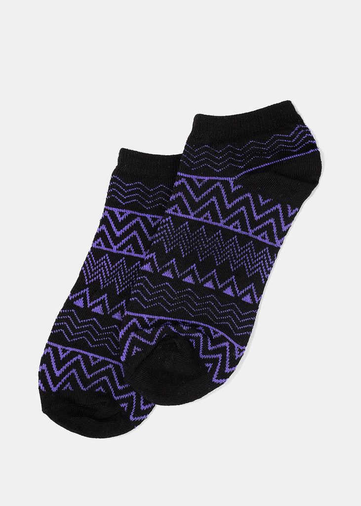 Tribal Print Ankle Socks- Black  ACCESSORIES - Shop Miss A