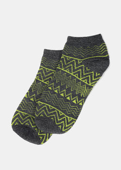 Tribal Print Ankle Socks- Dark Grey  ACCESSORIES - Shop Miss A