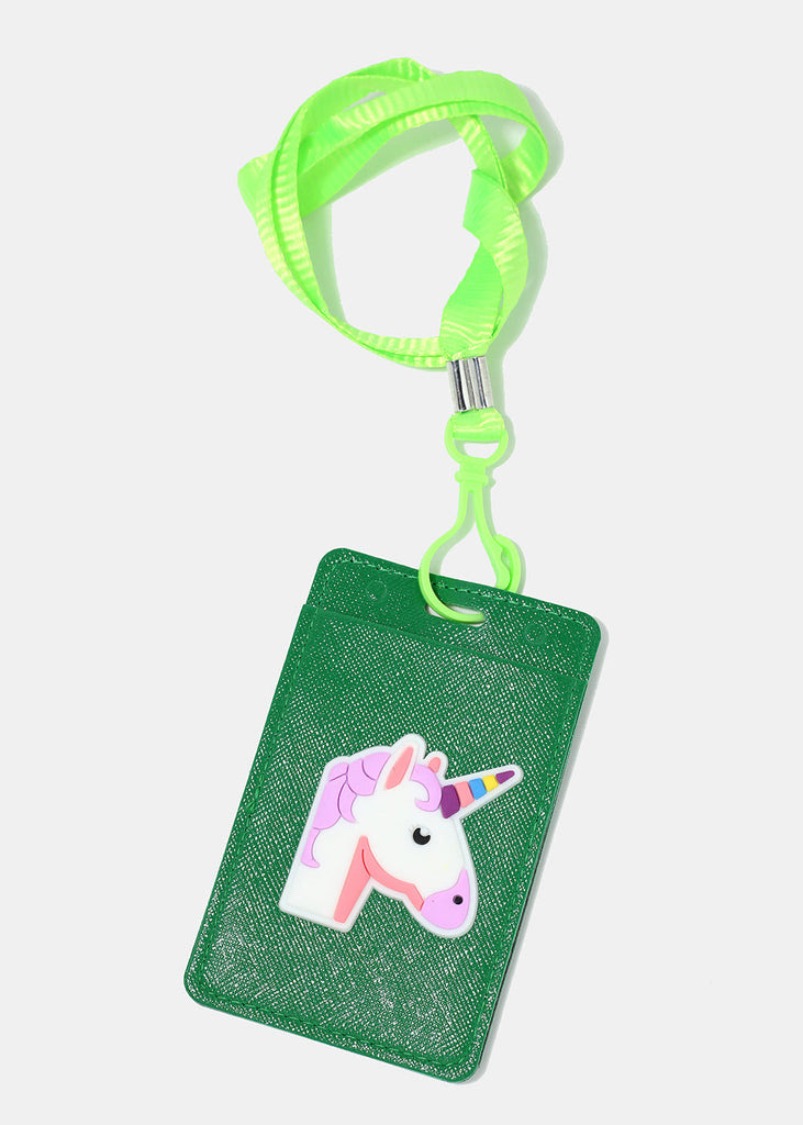 Unicorn ID Holder Lanyard Green ACCESSORIES - Shop Miss A