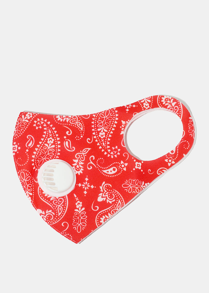 Paisley Print Face Mask with Double Dust Filter Red ACCESSORIES - Shop Miss A