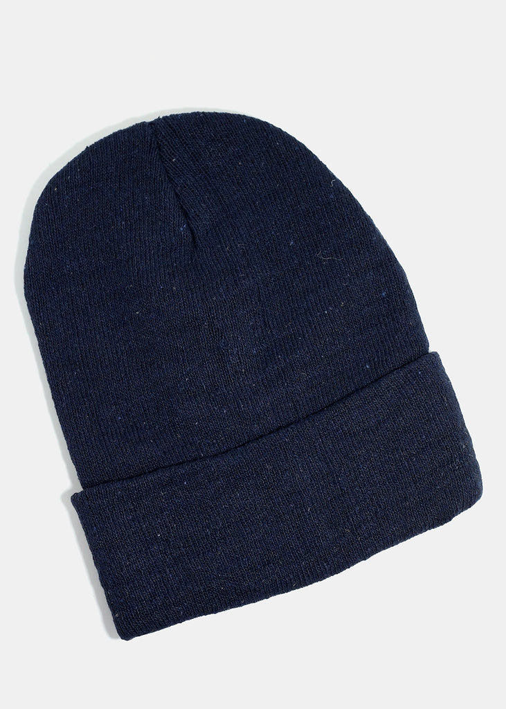 Solid Color Beanie Navy ACCESSORIES - Shop Miss A